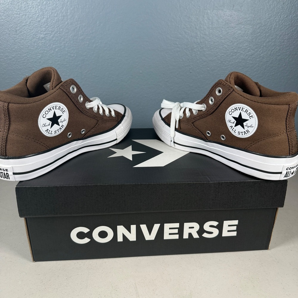 Converse Malden Street Mid‎ Grounded Brown White Sneakers Mens 8 Womens 10 - Picture 7 of 8